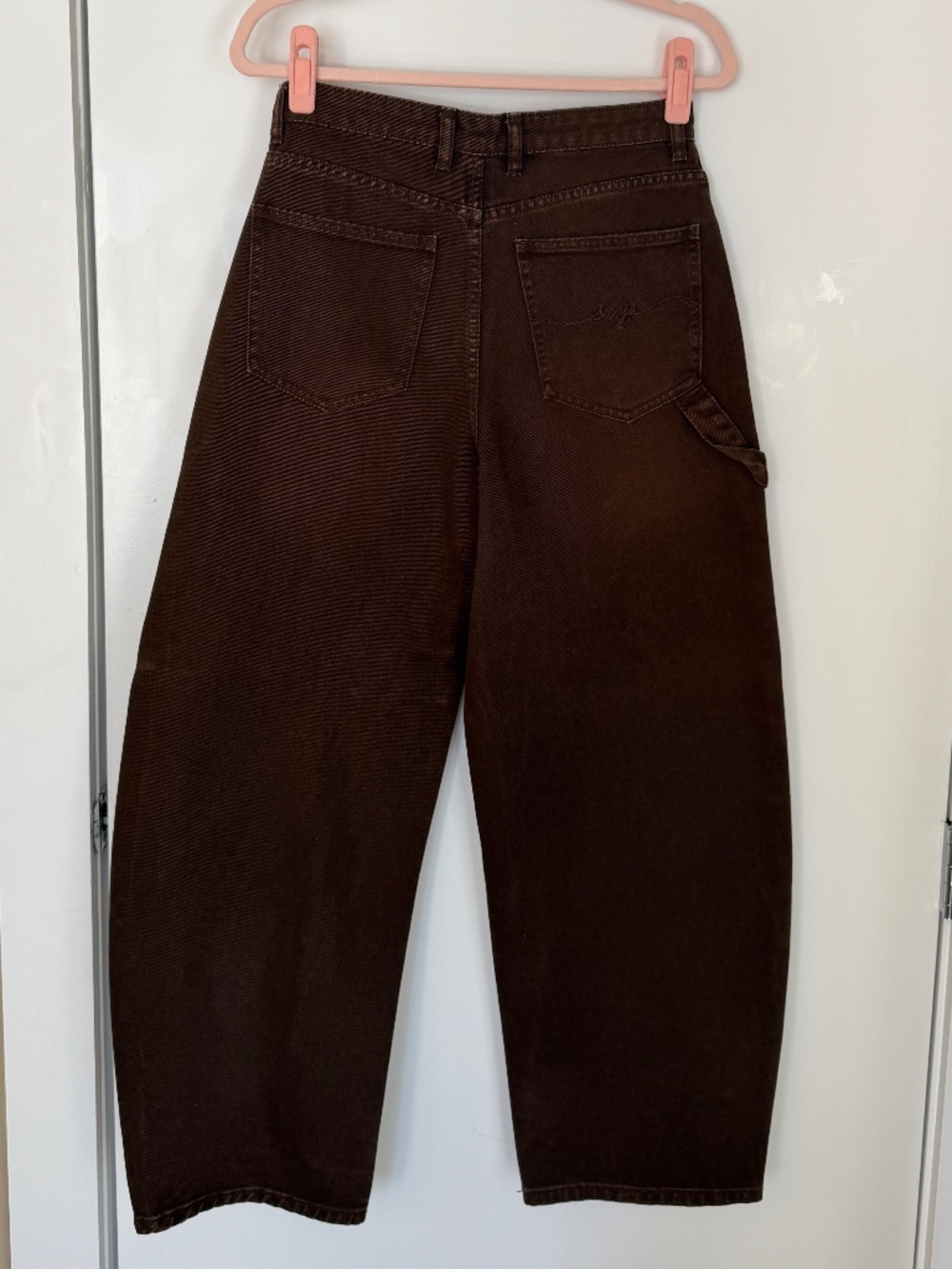 SEROYA Marbel Barrel Carpenter Jeans | Size 27 | Vintage Brown - Picture 5 of 6